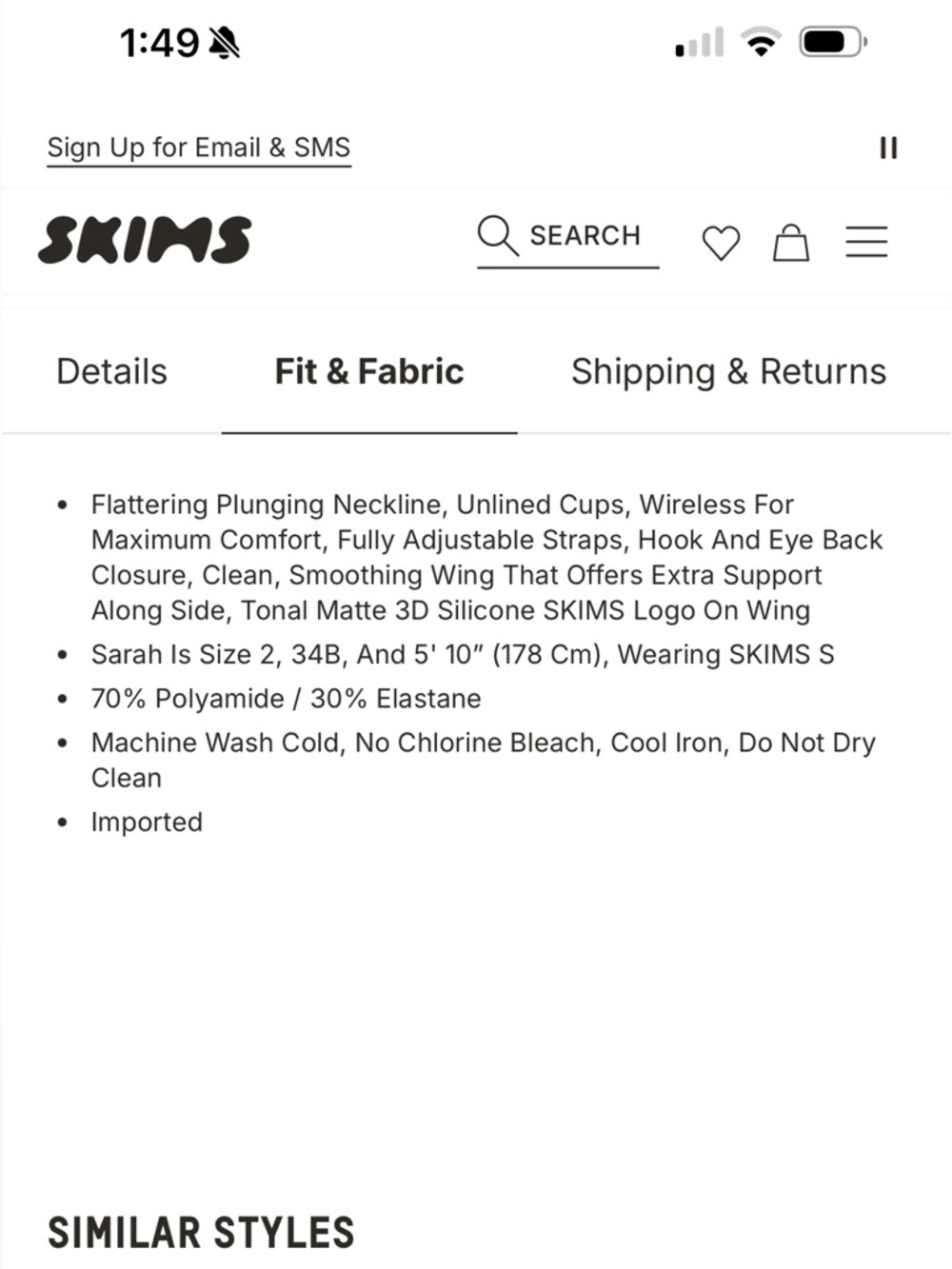 SKIMS Naked Plunge Bralette NWOT, Wireless, Nude, Size Small - Picture 10 of 12